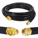 Élevé Câble SMA Mâle Femelle RG58/U Câble d'extension Coaxial 3M SMA Mâle à SMA Femelle Câble d'extension SMA à Faible Perte pour Antenne WiFi Routeur 3G 4G LTE LAN (Pas pour TV)