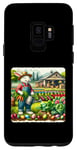 Coque pour Galaxy S9 Lapin de Pâques rétro avec inscription « Tending A Colorful Garden »