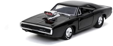JADA TOYS- Jada-1:32 FF 9-Doms Dodge Charger R Fast and Furious Voiture Miniature de Collection, 32215BK, Glossy Black, Taille Unique