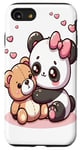 Coque pour iPhone SE (2020) / 7 / 8 Adorable panda et ours en peluche câlins style kawaii