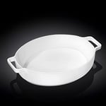 Wilmax WL-997041/A Plat à gratin en porcelaine avec poignée Blanc 35 cm x 7,5 cm Capacité 2730 ml