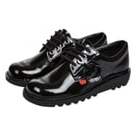 Kickers Kids' Kick Lo Lace Up Shoes, Black Patent