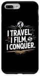 Coque pour iPhone 7 Plus/8 Plus I Travel I Film I Conquer Funny Vlogging Devise