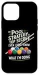 Coque pour iPhone 12 mini My Pool Strategy Is Top Secret Funny Billard Player