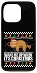 Coque pour iPhone 13 Pro RÉVEILLE-MOI QUAND C'EST NOËL ! Meme Sloth Santa Ugly