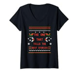 Womens The one that tells best stories, Matching family Christmas V-Neck T-Shirt