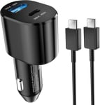 Chargeur Voiture Usb C 45w Pd Charge Super Rapide 2.0+Qc 15w,Chargeur Voiture Charge Rapide Usb C,Chargeur Voiture Rapide Pour Samsung S22 Ultra S21fe Note20 Z Flip 3 A53/A52s Pixel 6pro/5/4/3