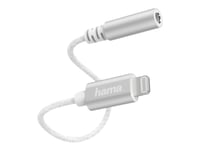 Hama Essential Line - Lightning Till Hörlursuttag-Adapter - Lightning Hane Till Mini-Phone Stereo 3.5 Mm Hona - Vit