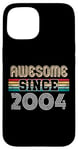 Coque pour iPhone 15 20 ans, génial depuis 2004, 20e anniversaire de Vintage Retro