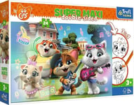 Double-Sided Puzzle 24 El Super Maxi 3In1 Joyful Cats Rainbow 44 Cats 41011 Trefl