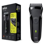 Braun Series 3 300S Mens Electric Shaver Rechargeable Waterproof Razor Jet Black