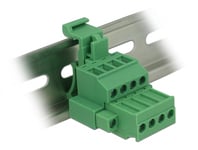 DELOCK – Terminal block set for DIN rail 4 pin with screw lock (65936)