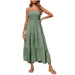 Sommarklänningar för kvinnor UK Clearance Party Elegant Bohemian Off Shoulder Lösa Kortärmade A-Line Solid Maxi Lång Klänning Dam Maxiklänningar