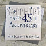 White Cotton Cards "Sapphire Happy Dévotion avec Love on a Special Day Carte Faite à la Main