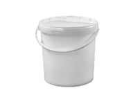 Spand 10 Ltr Ø26,5 Cm Med Hank/Låg Plast Hvid,3 Ps X 6 Sæt X 10 Ltr/Krt