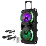 LIVE-280 Karaoke Machine Portable Speaker System - Microphone, Lights, Bluetooth