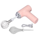 (Pink)Electric Egg Beater Cordless Hand Mixer Handheld Egg Whisk For Cream