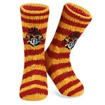 Harry Potter Chaussettes Chaussons Femme et Ado, Chaussette Hiver Chaude, Antidérapante (Orange)