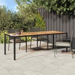 Garden Table Black 250x100x75 cm Poly Rattan