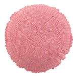 Coussin Rond Déco "Dentelle" 40cm Rose