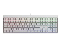 CHERRY MX 2.0S - Clavier - backlit - USB - QWERTZ - Allemand - commutateur : CHERRY MX Silent Red - blanc