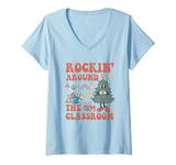 Womens Rockin' Around the Classroom Christmas Tree V-Neck T-Shirt