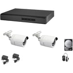 Housecurity - kit de surveillance vidéo ahd cloud dvr 4 canaux 2 caméras 5 mpx hd 1 tb