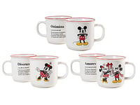 Home Mickey et Minnie Xmas 7312565 Lot de 6 tasses Jumbo en New Bone China, 440 cc, Noël, fêtes