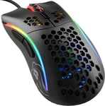 Gaming Model D- (Petite) Souris de jeu filaire - 61 g, nid d`abeille, RGB, capteur Pixart 3360, switches Omron, pieds en PTFE, 6 boutons - Noir mat