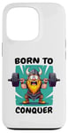 Coque pour iPhone 13 Pro Born to Conquer Viking Haltérophilie - Funny Fitness