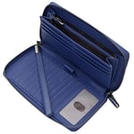 Portefeuille Femme Grande Capacite Zippé RFID Blocage, Grand Porte Monnaie Cuir Femmes avec Chéquier 17 Emplacements Cartes Portefeuilles Cuir Femme XXL