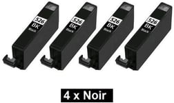 Tonercenter24 - CLI 526Bk Compatible 4 x Noir Cartouche d'Encre pour Canon Pixma IP4850, iP4800, iP4950, IX6550, IX6250 - AVEC PUCE