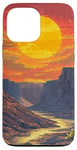 Coque pour iPhone 13 Pro Max Grand Canyon At Dawn Vintage Paysage graphique