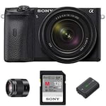 Sony Alpha 6600 APS-C Mirrorless Camera with Sony 18-135mm f/3.5-5.6 Zoom Lens + Portrait Creator kit including: FE 55mm F1.8 ZA Lens, Memory Card and Rechargable Battery Pack