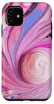 iPhone 11 Swirl Pink Color Illustration Pattern Abstract Art Case