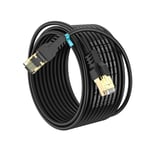 Câble Ethernet Cat 8 20m, haute vitesse 40 Gbit/s, 2000 MHz, 26 AWG, cable RJ45 plaqué or, résistant aux UV, pour PC/modem/routeur/jeux, plus rapide que Cat7/Cat6/Cat5