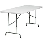 Flash Furniture 30''W x 72''L Hauteur Granite réglable en Plastique Blanc Table Pliante