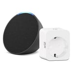 Amazon B0D6NPP6YZ Echo Pop Alexa + Smart Plug Wiz Black Et Blanc