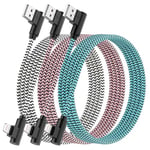 iPhone Charger Cable 3M,3Pack[Apple MFi Certified]Right Angle 90 Degree Fast Charging iPhone Cable Nylon Braided ipad Charger Cable for iPhone 14 13 12 11 Pro Max Mini XR XS X 8 7 6s 6 iPod AirPods