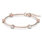 Swarovski Bracelet-jonc Constella pour femme, avec de délicats cristaux blancs sur une bande plaquée or rose, taille M