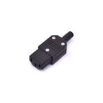 Connecteur de prise de câble droit IEC,prise mâle femelle noire,connecteur d'alimentation aste,prise AC 3 broches,C13,C14,10A,250V - Type Female Plug