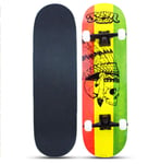 HUADUO Débutant Skateboard Complet 31 Pouces Maple Deck Skateboard Double Kick Skateboard Cruiser Longboard pour Adultes Enfants Jeunes-Couleur A