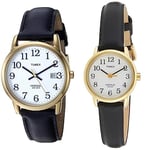 Timex Easy Reader 35mm Date Window Watch T2H291 & Easy Reader Women's 25mm Leather Strap Watch T20433