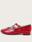 Monsoon Girls Patent Faux Leather Two-strap Flats - Red, Red, Size 11 Younger