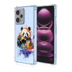 WOKEZ Coque pour Xiaomi Redmi Note 12 Pro 5G, Transparente TPU Coque pour Redmi Note 12 Pro 5G avec Panda, Clear Slim Antichoc TPU Phone Case Cover Girly Bumper Protection-A35