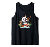 Happy Japanese Anime Sushi Panda Bear Sushi Lover Tank Top