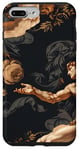 Coque pour iPhone 7 Plus/8 Plus Noir Art Déco Floral Michel-Ange Création Of Adam Sixtine