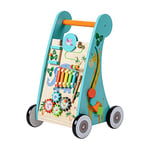 Teamson Kids Pousseur Trotteur en Bois Apprentissage de la Marche bébé Enfant Bleu PS-T0008