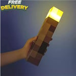 Minecraft Game Torch Lamp Led Night Light Home Decors USB Rechargeable Kids Gift