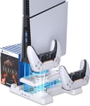 Support De Refroidissement Ps5 Slim Station De Refroidissement Ps5 Slim Avec Led Rvb Et Station De Chargement De Contrôleur Pour Console Playstation 5 Slim Accessoires Ps5 Slim Avec Ventilateur De Refroidissement À 3 Niveaux 3 Hub Usb Blanc